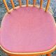 Set de 5 chaises vintage de bistrot en hêtre galette skaï rouge des années 50