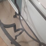 Glass and wrought iron console