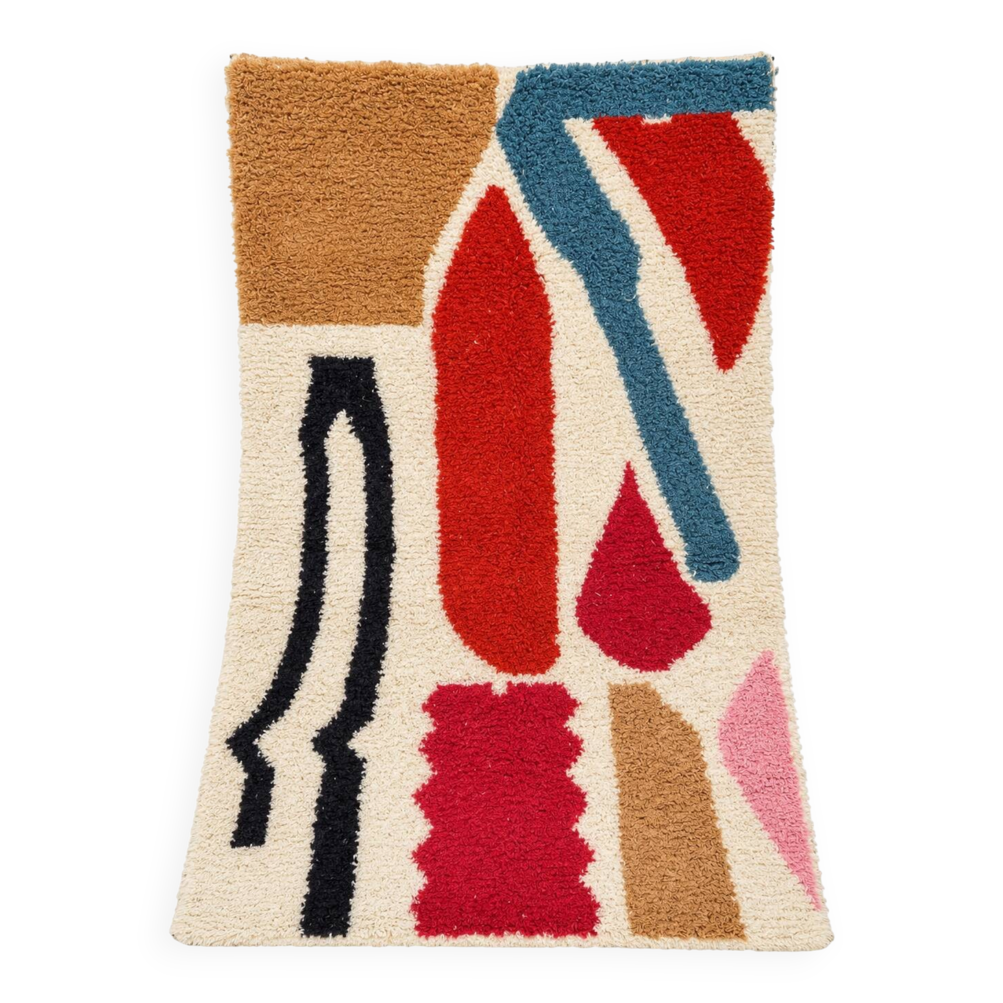 Magnificent handmade Berber rug, adorned with colourful geometric patterns.