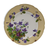 Decorative porcelain plate hand painted with violet decoration