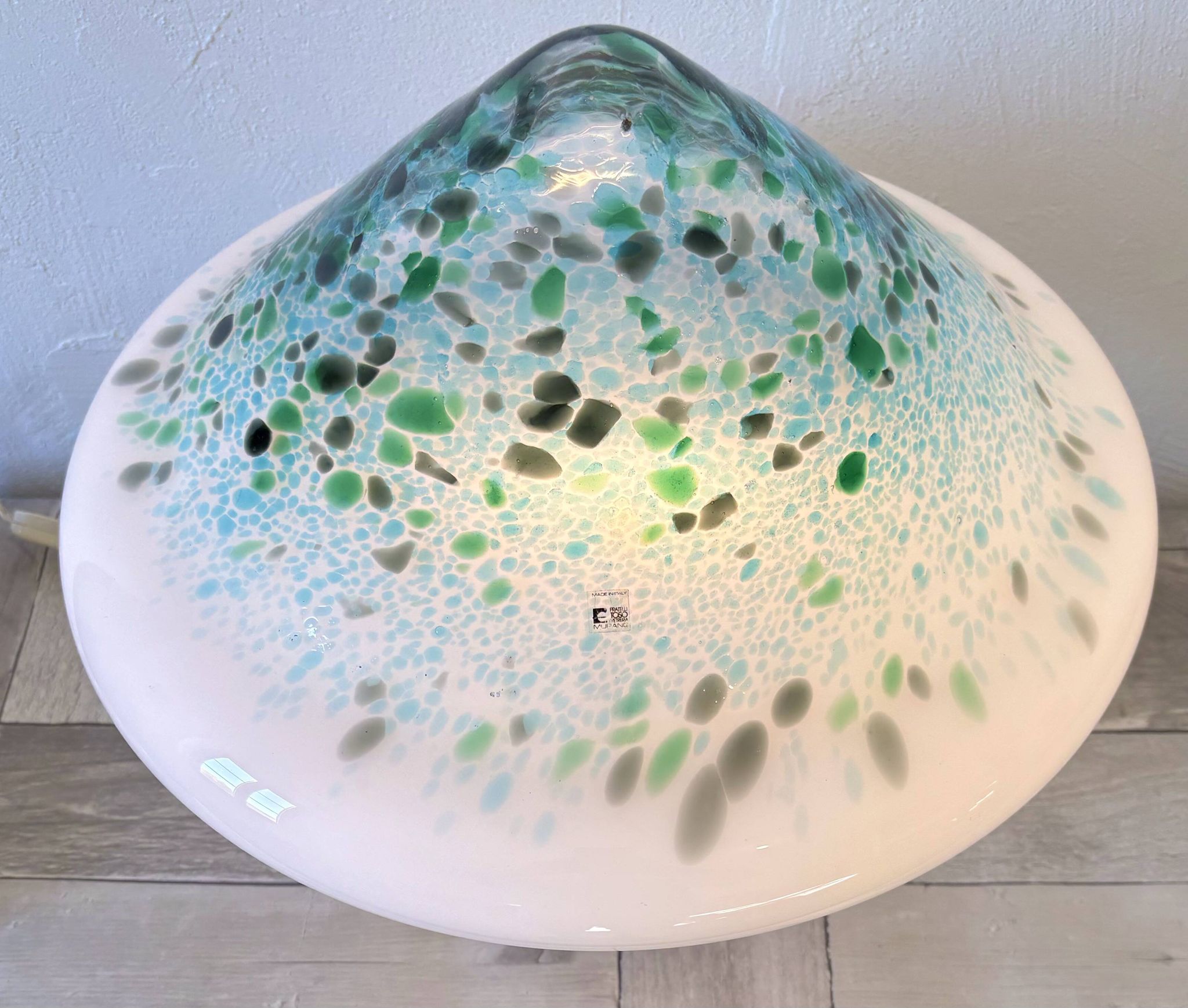 Grande lampe Murano Fratelli Toso - Étiquette originale - Space Age