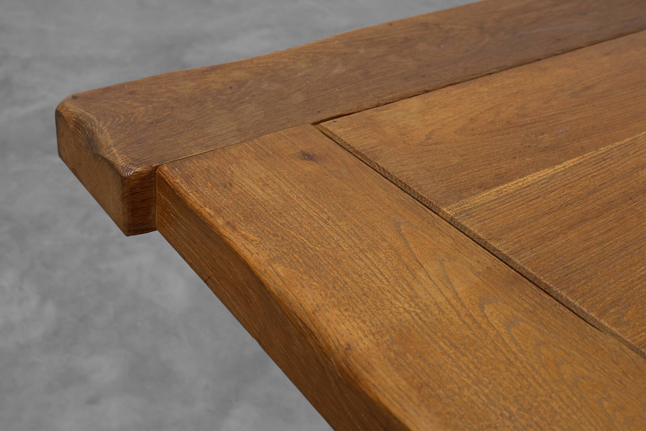 Brutalist Mid-century Oak Dining Table, Belgium 1960s