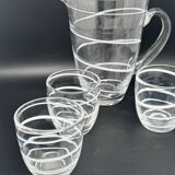 Service à boissons non alcoolisées en verre épais spiralé type Murano – 1224d4