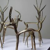 Family of 7 African brass gazelles or antelopes from the 50s and 60s, Congo