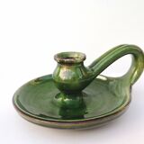 Glazed terracotta candle holder