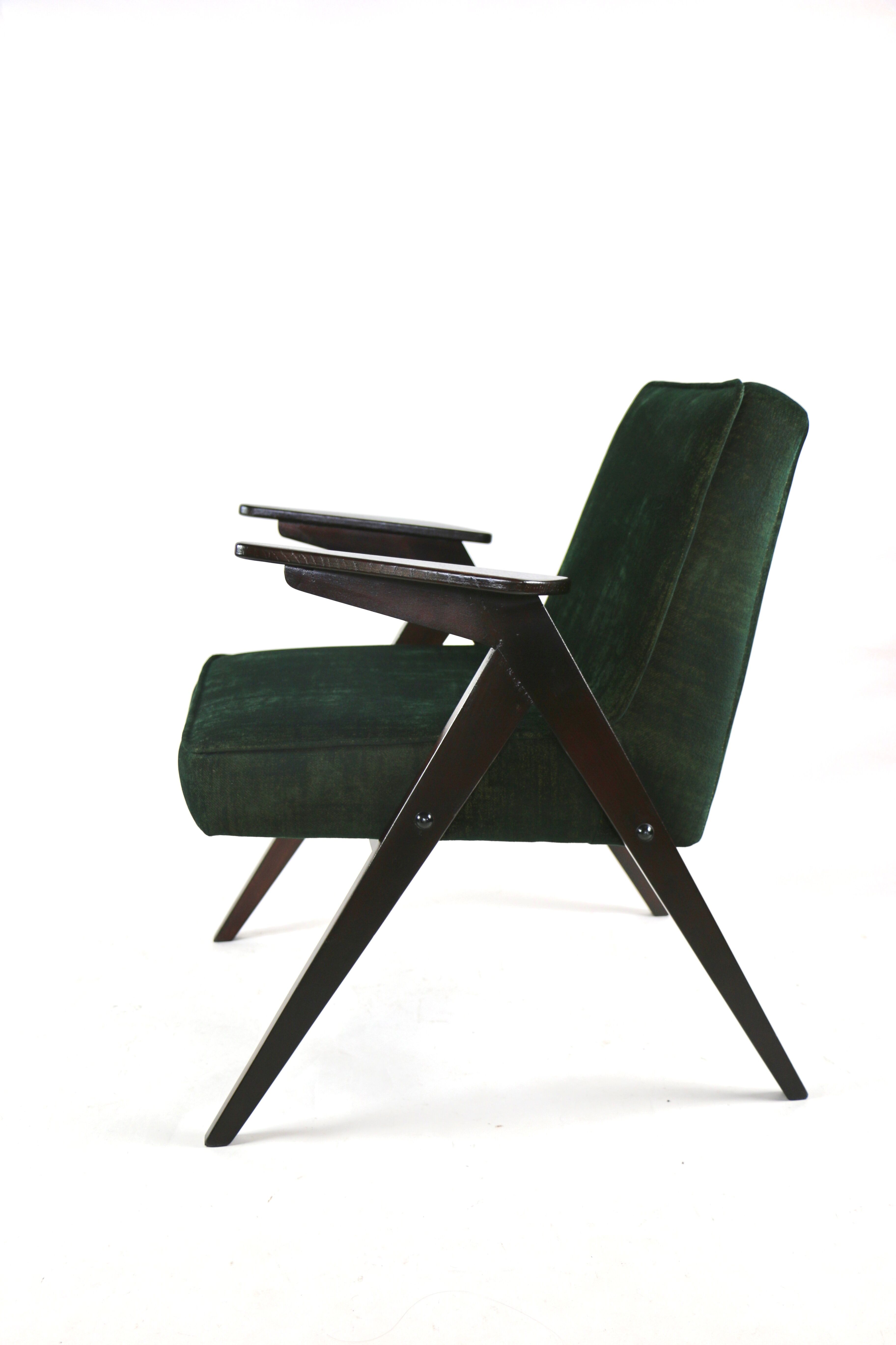 Green armchair by Józef Chierowski, 1970