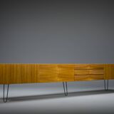 Mid-Century Wall Unit Cabinet and Sideboard in Walunt, 1970s, Set of 2