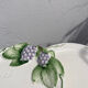 4 assiettes à dessert blanches en barbotine de raisin vintage Japon