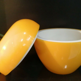 Vintage ice bucket 70's yellow apple
