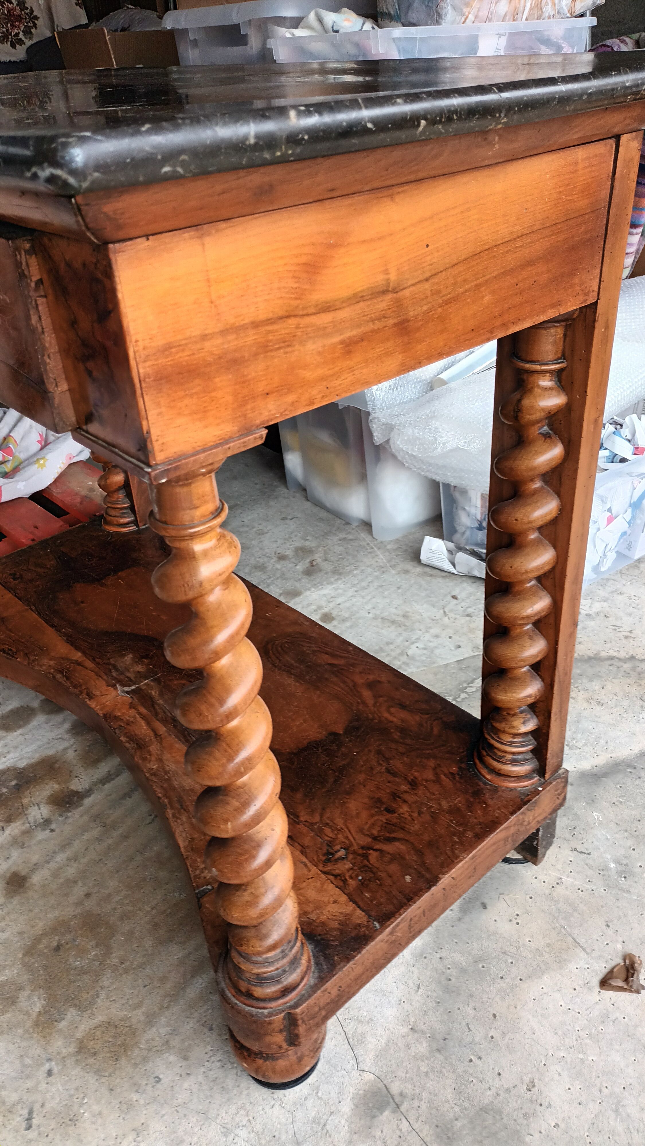 Console Napoleon III with black marble