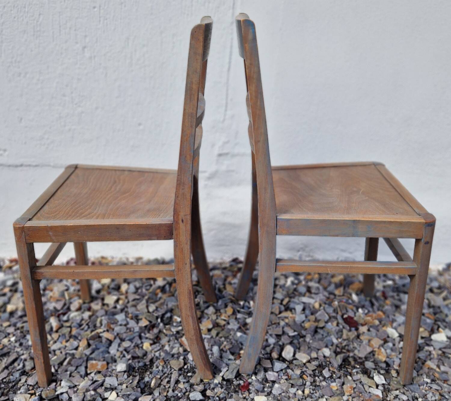 Pair of refurbished vintage bistro chairs