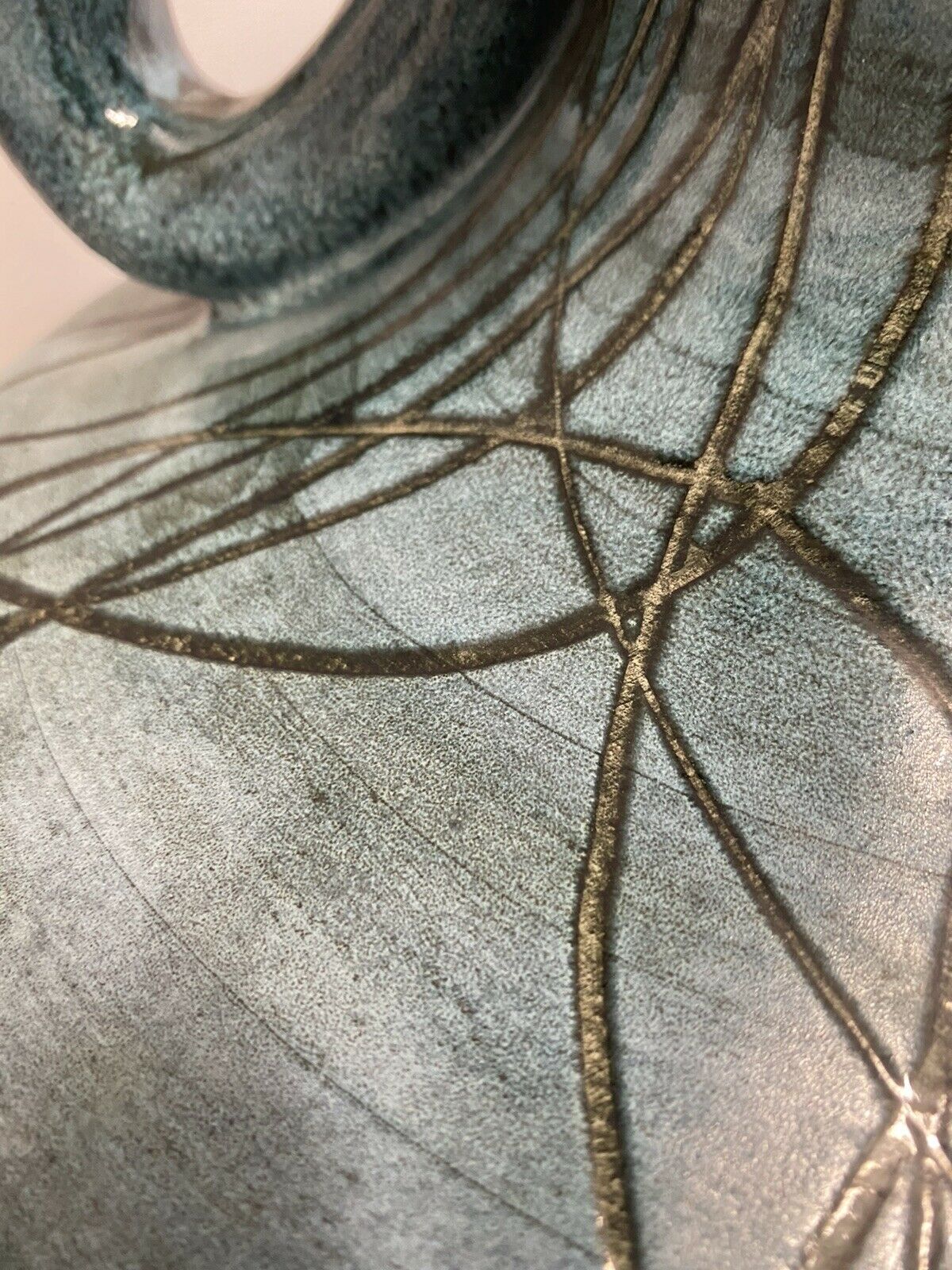 Vintage handle vase blue jeans Austruy Despinasse