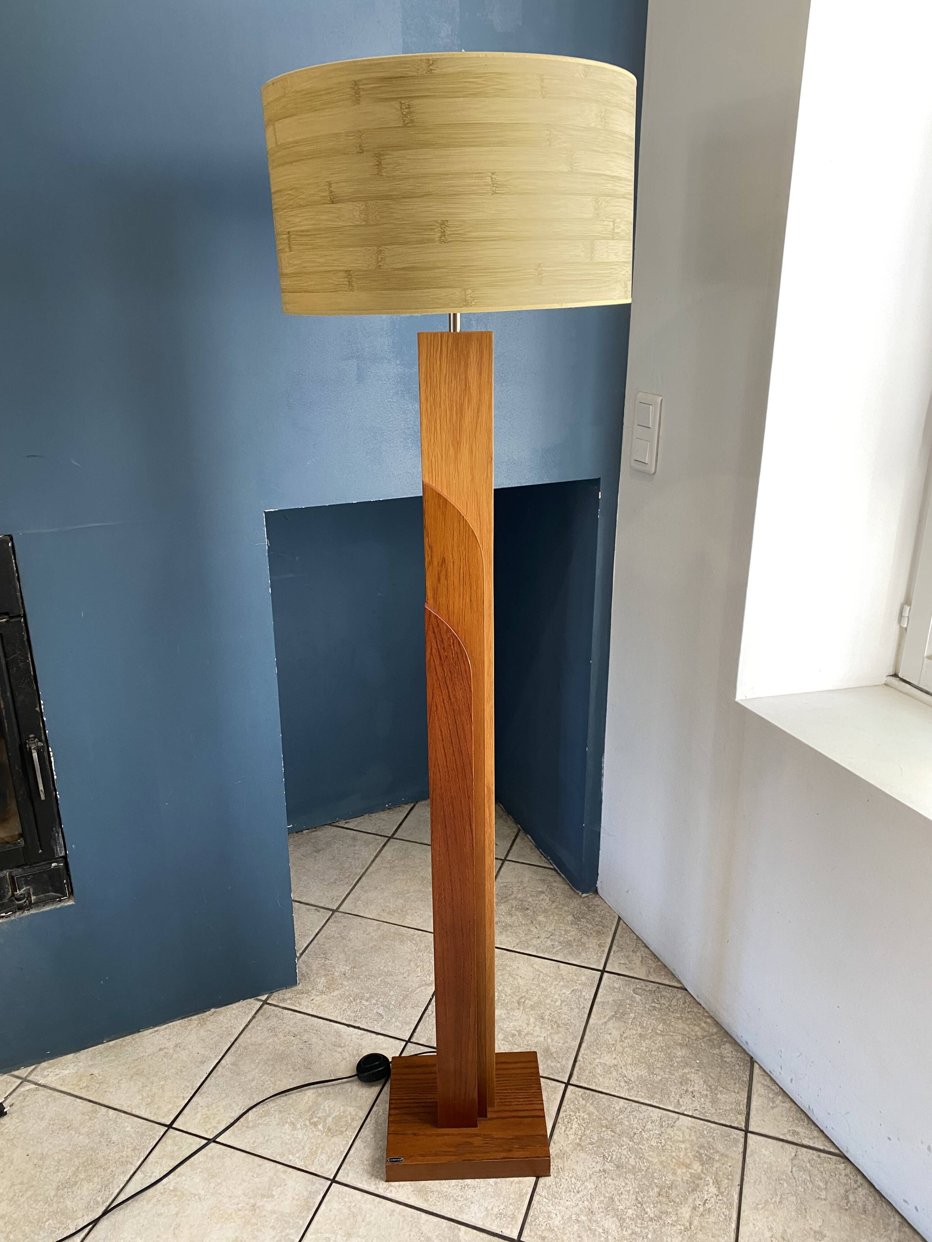 K-lighting vintage 1970s Scandinavian teak floor lamp