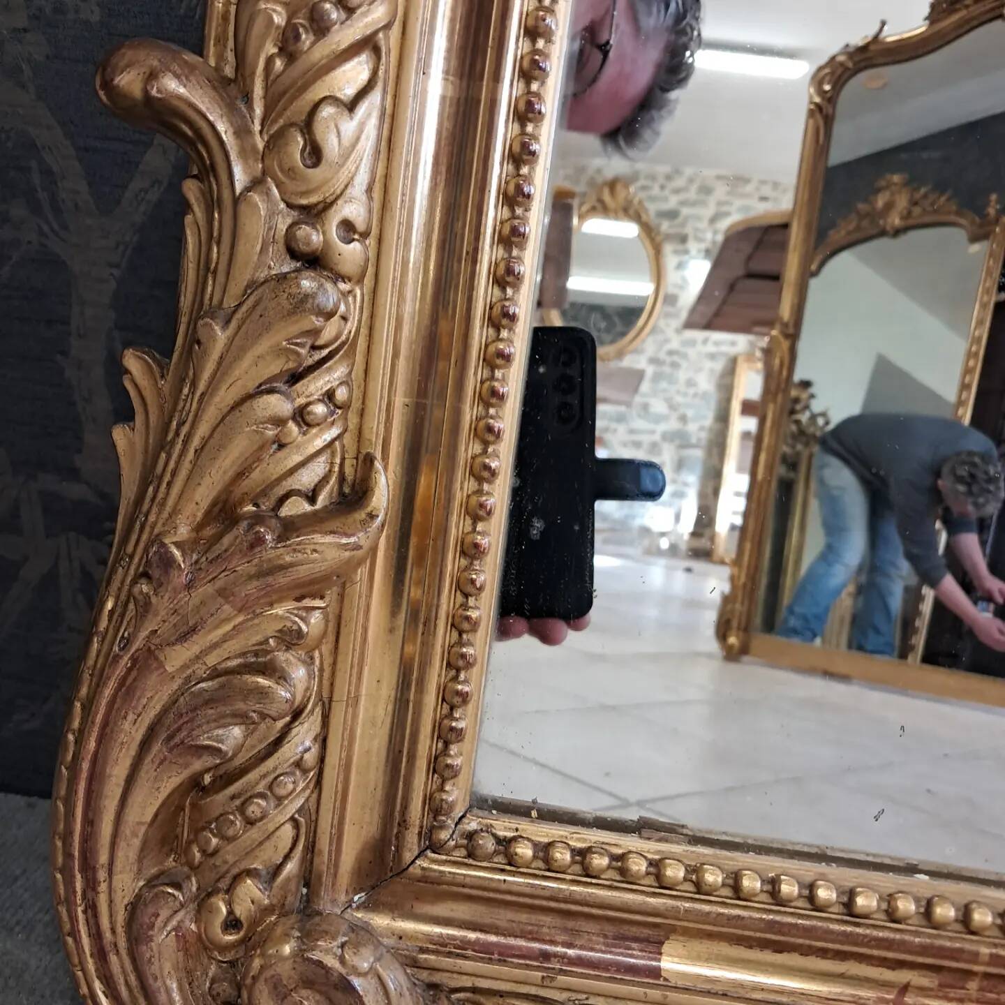 Mirror 19th century Louis XV style 159 x 112