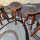 Brutalist stools vintage light wood 70'