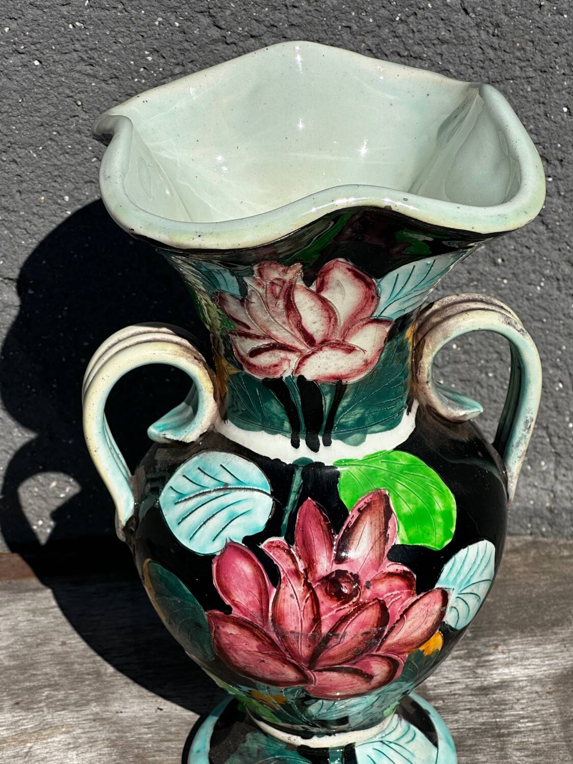 Vase Amphore céramique Vallauris signé JTF - H 30 cm