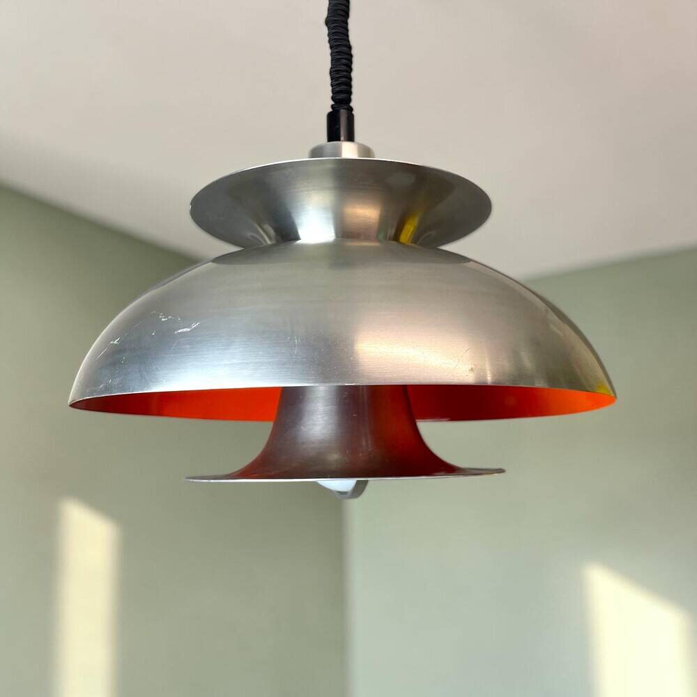 Scandinavian Danish aluminium 4-light hanging lamp