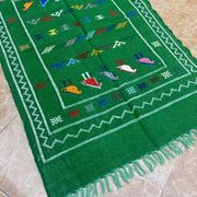 Handwoven Berber Kilim rug: Small Moroccan tribal accent rug