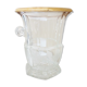 Champagne bucket in cut, engraved, thick crystal, signed "cristal de Lorraine"