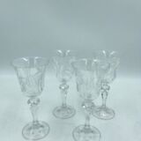4 chiseled crystal glasses. Berlin Kusak Cut Glass Works.