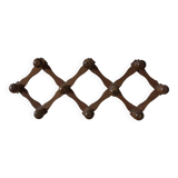 Vintage wooden ball accordion coat rack
