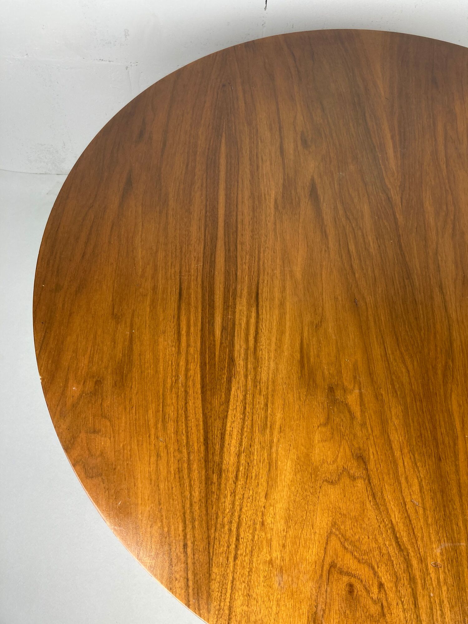 Italian round table with tapered brass leg ends, 1950s