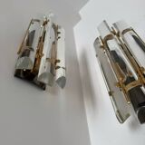 Crystal baguette wall lights from the 80s