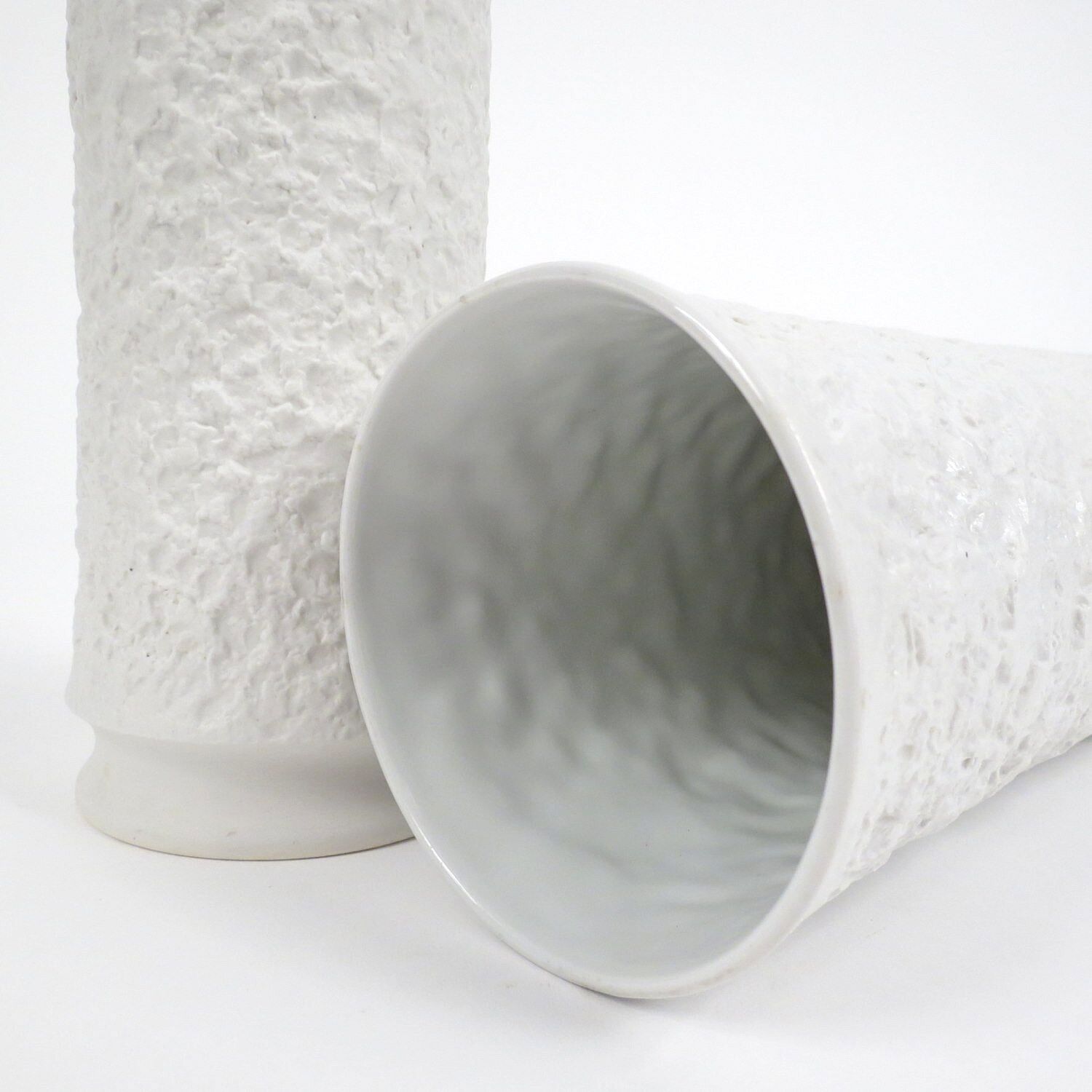 Pair of white vases in porcelain by Royal Bavaria, 1960s