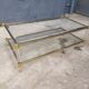 Table basse double plateau verre vintage