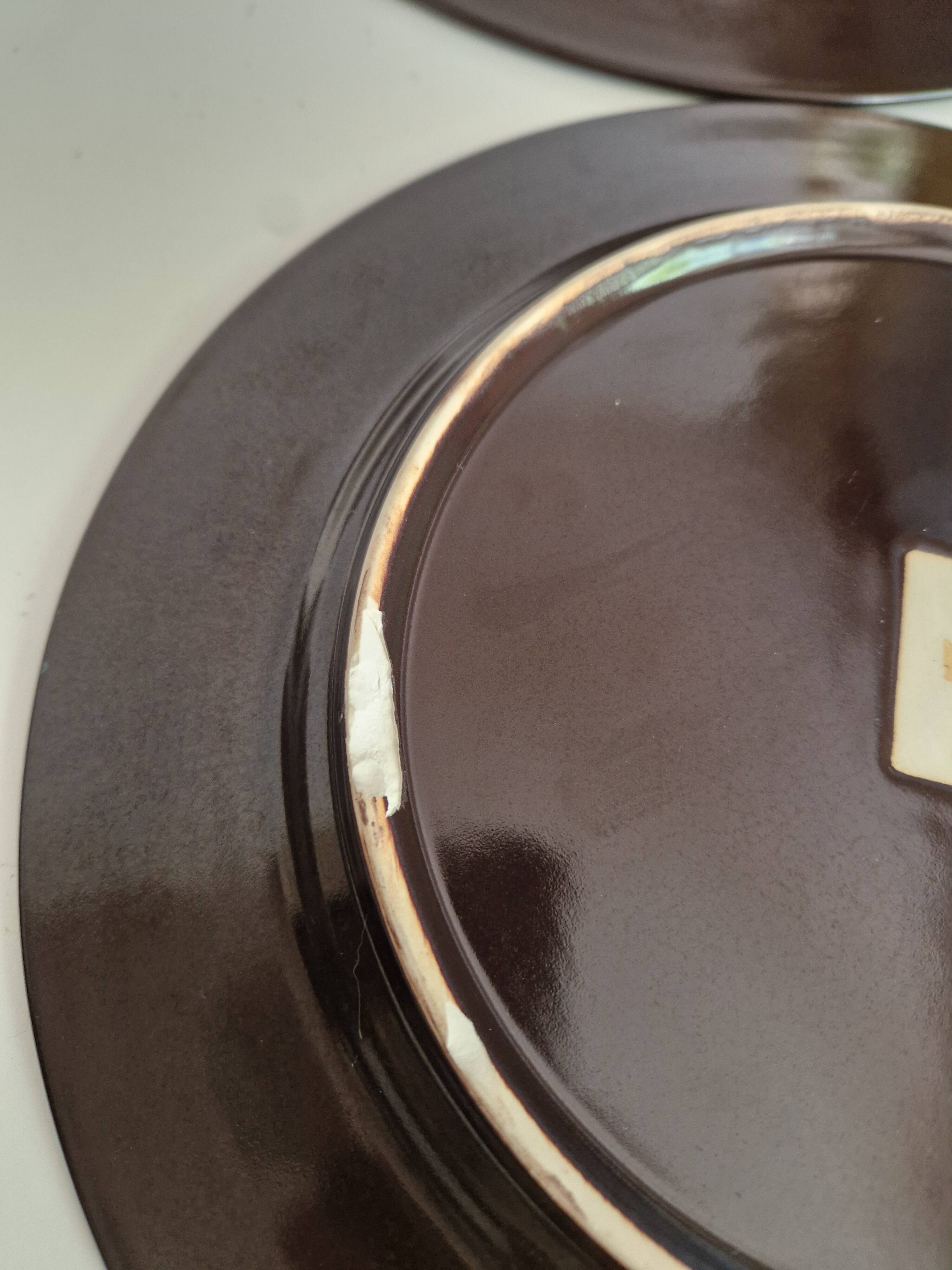 Set of 6 Flat Plates Geneviève Lethu Model Salomé