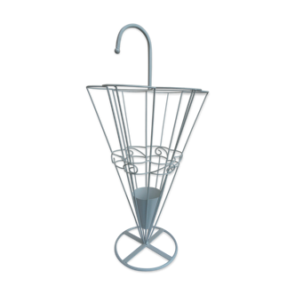 White forged metal umbrella holder