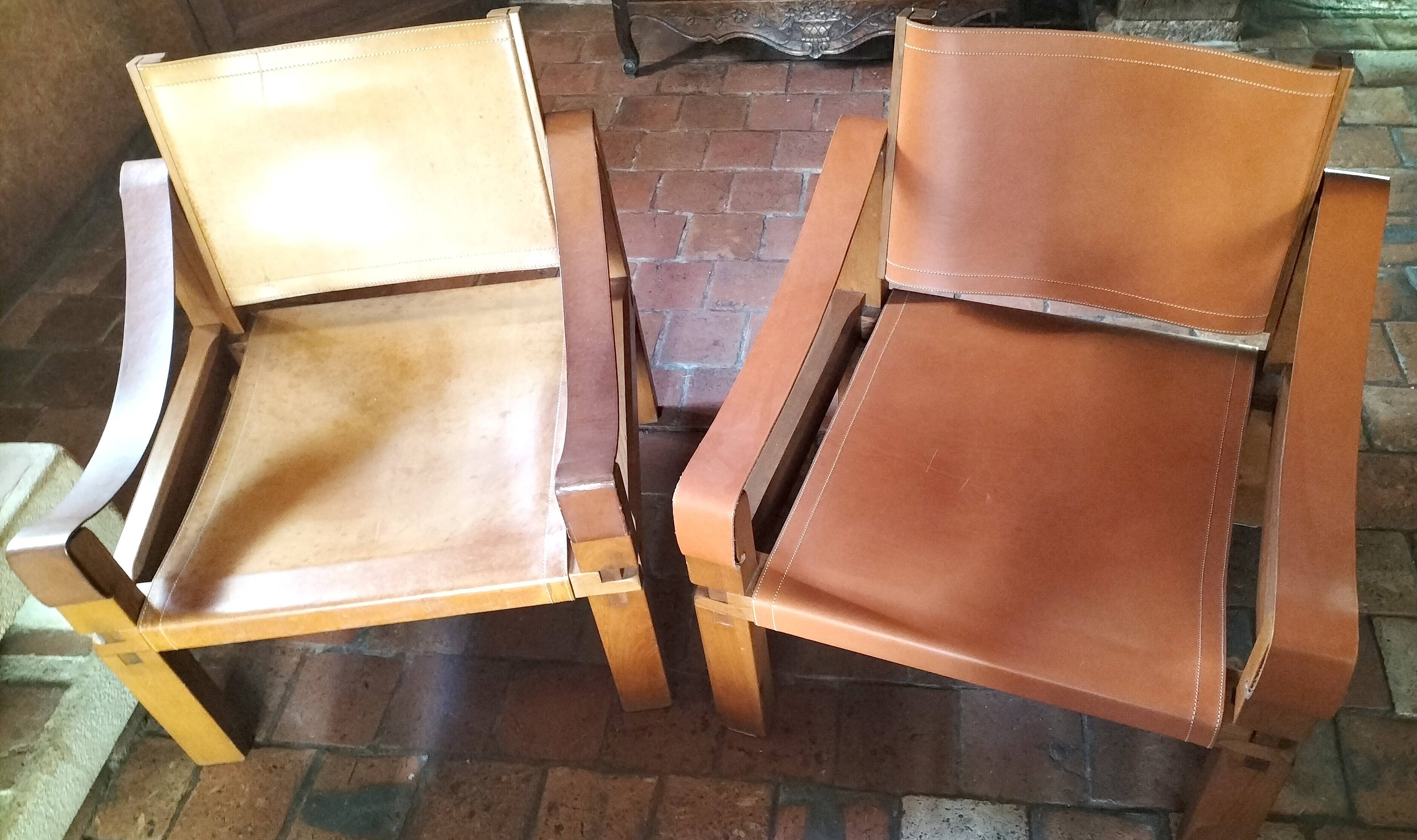 Pair of Lounge Armchairs S10 "Sahara" (Range X) by Pierre Chapo