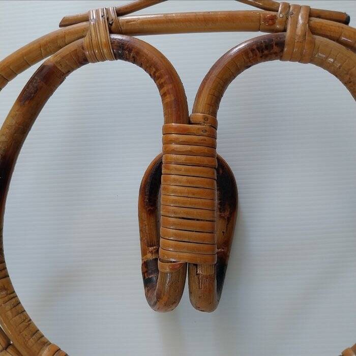 Vintage rattan coat rack by Franco Albini