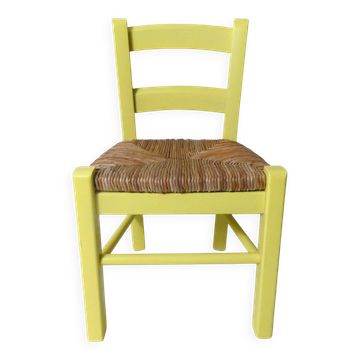 small yellow wooden children's chair