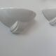 Pair of vintage porcelain wall lights, white, France 1970
