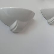 Pair of vintage porcelain wall lights, white, France 1970