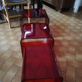 Set of 3 tables in plexiglas