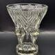 Vintage thick moulded glass/crystal vase Sculptural design Art Deco