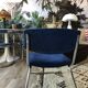 70s velvet and chrome armchair