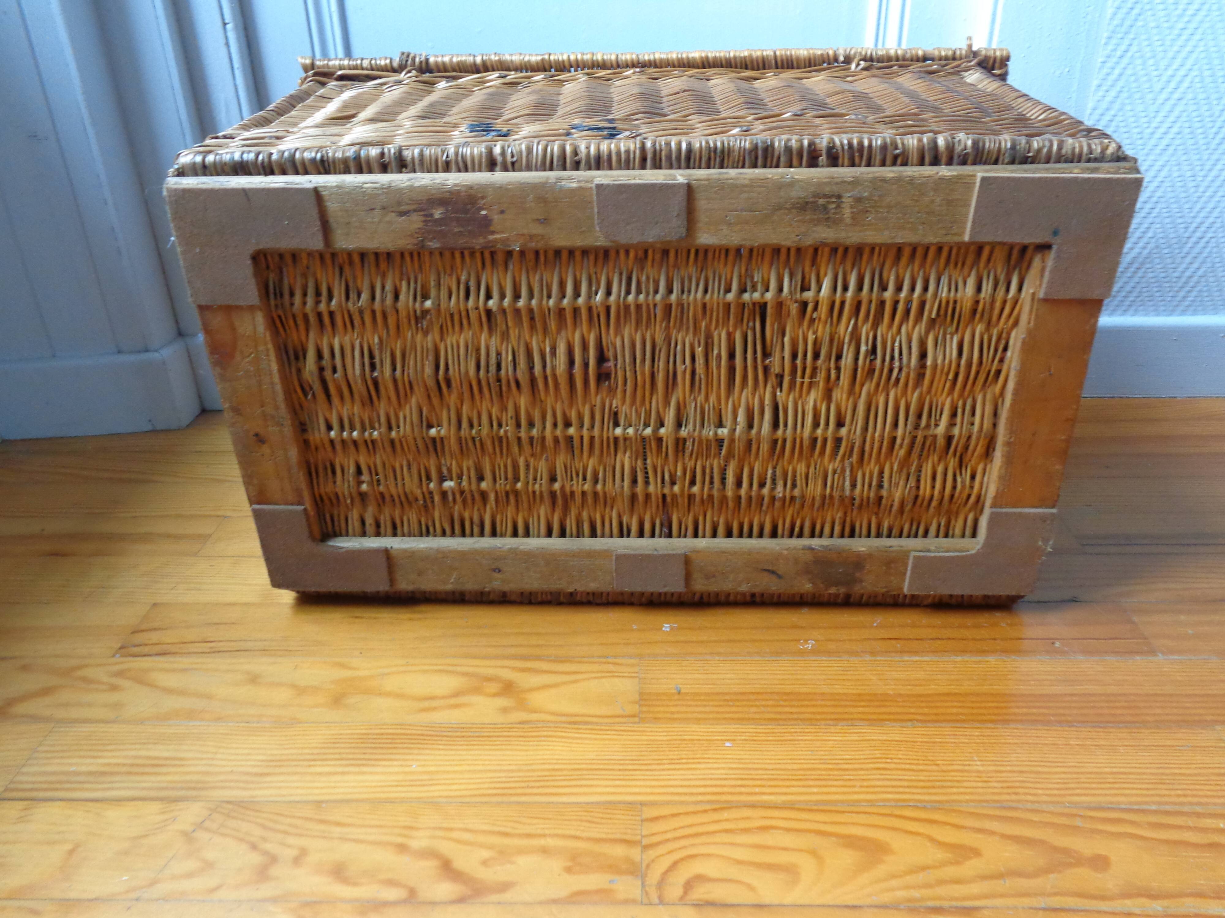Ancient rattan wicker trunk