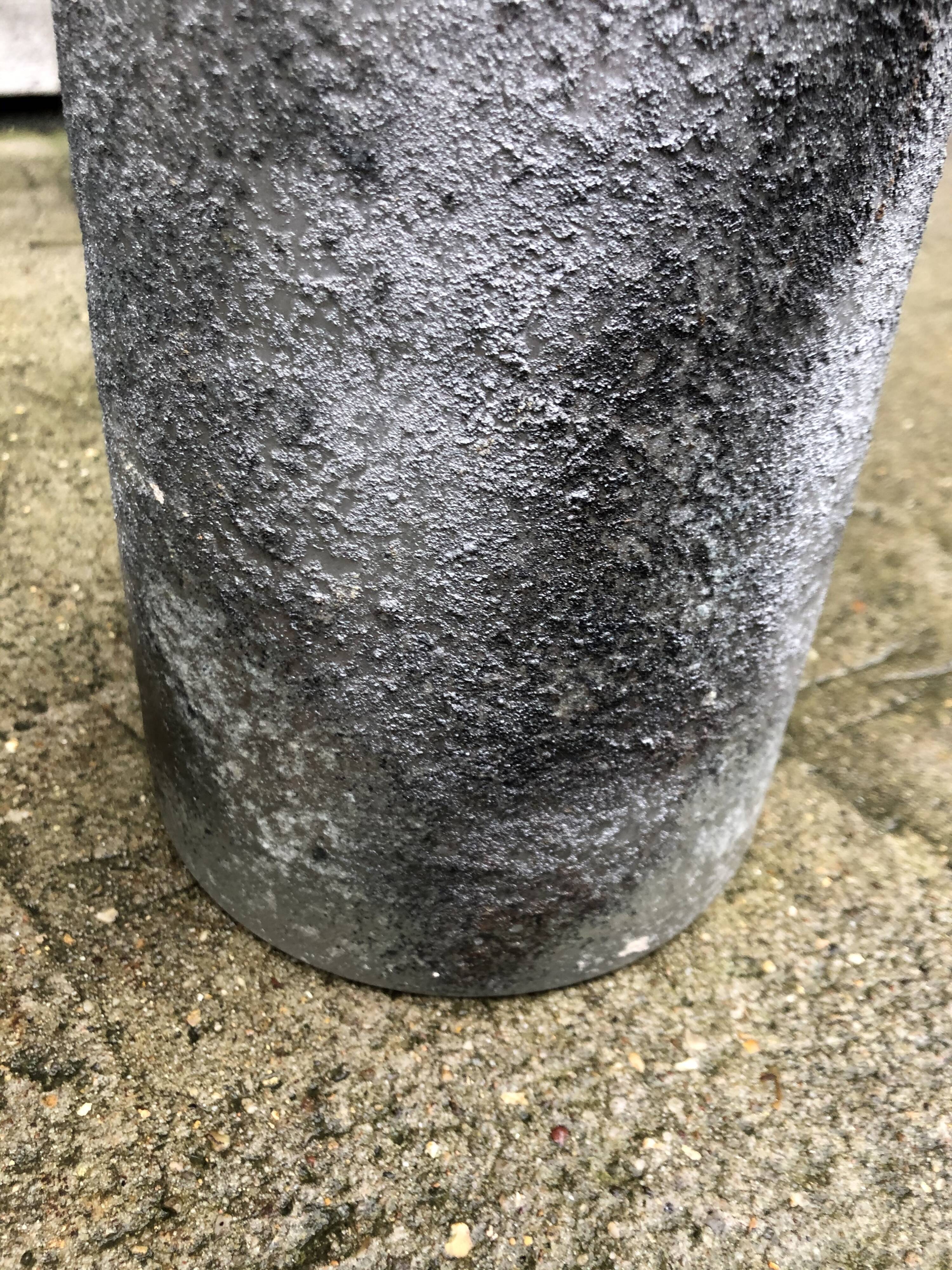 Large vase Biot glass bubbled grey patinated design 1970