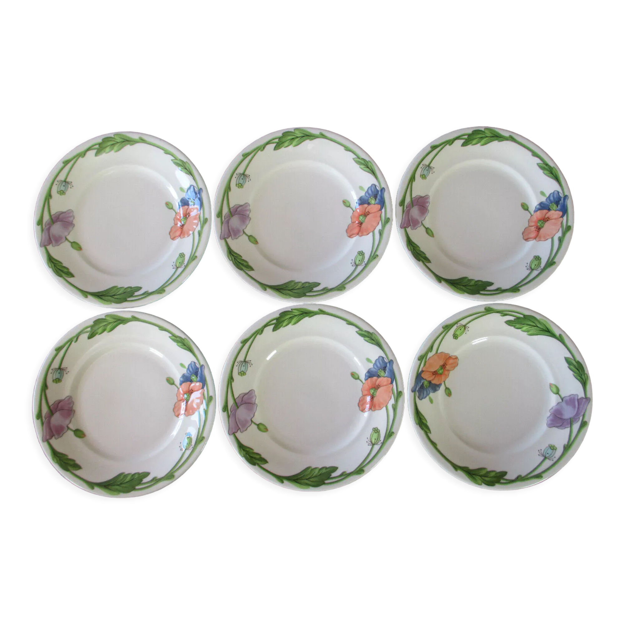 6 assiettes à pain amapola villeroy boch