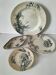 Set of 4 ancient iron lands – naturalistic decorations – around 1890-1910