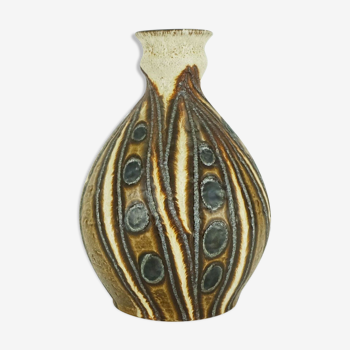 Vase du milieu du siècle Bay Keramik modèle 610 25, cercle de lave et motif de vagues, années 1970