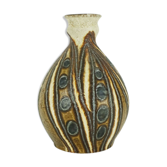 Vase du milieu du siècle Bay Keramik modèle 610 25, cercle de lave et motif de vagues, années 1970