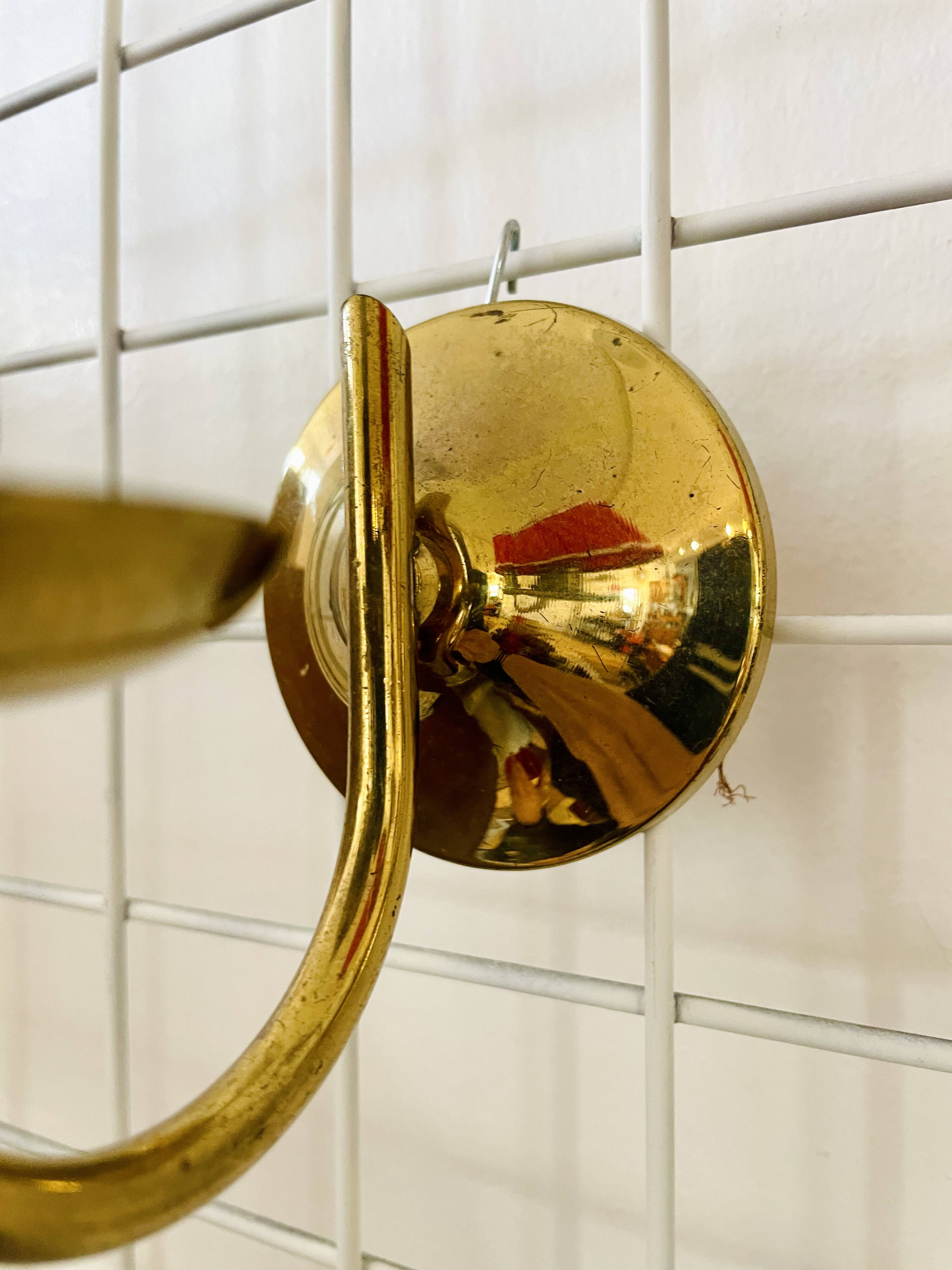 Pair of vintage brass wall lights