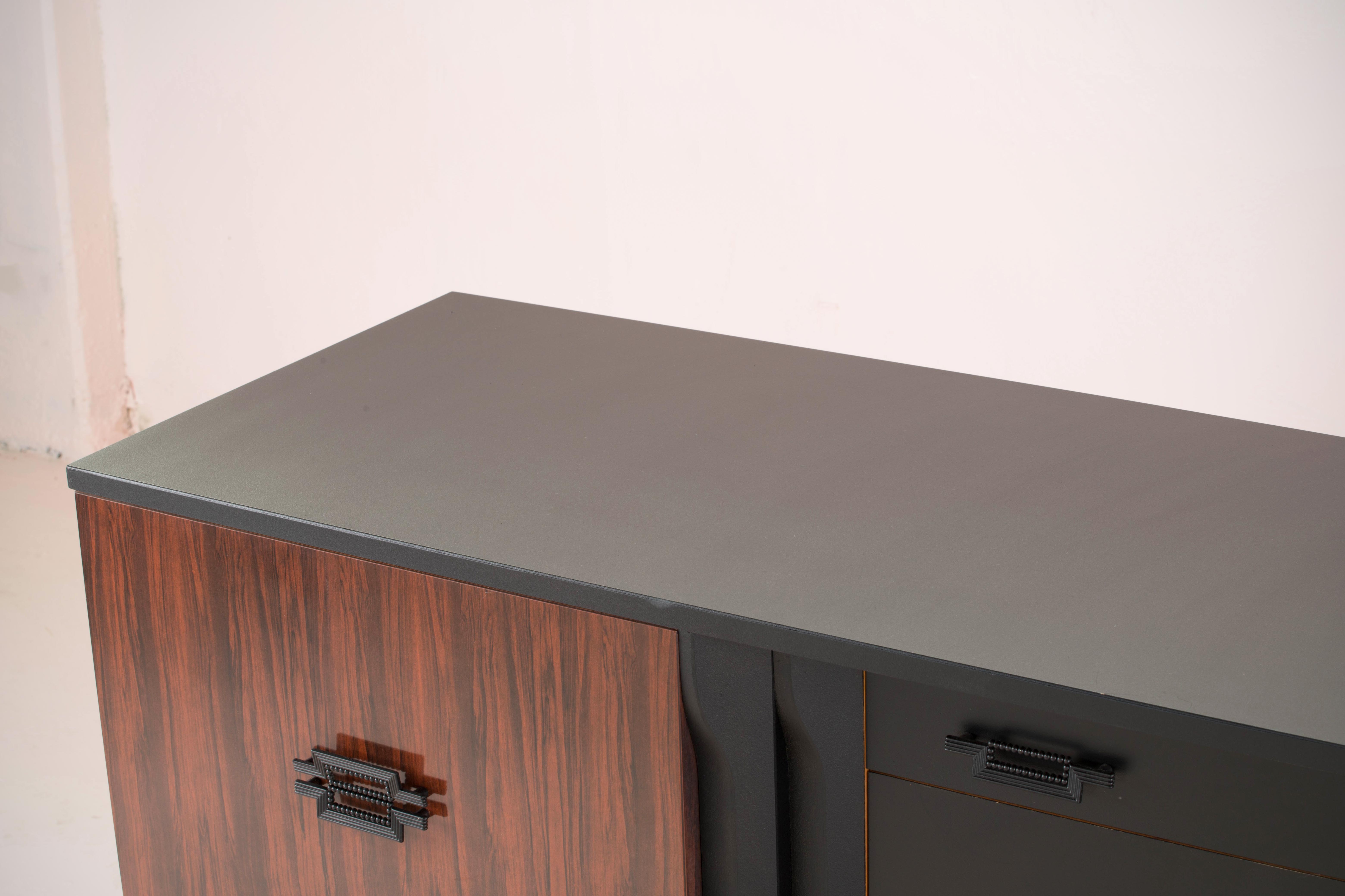 Vintage black  and rosewood sideboard