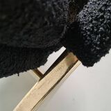 Modern mid-century rocking chair in brass by Guido Faleschini Black Boucle