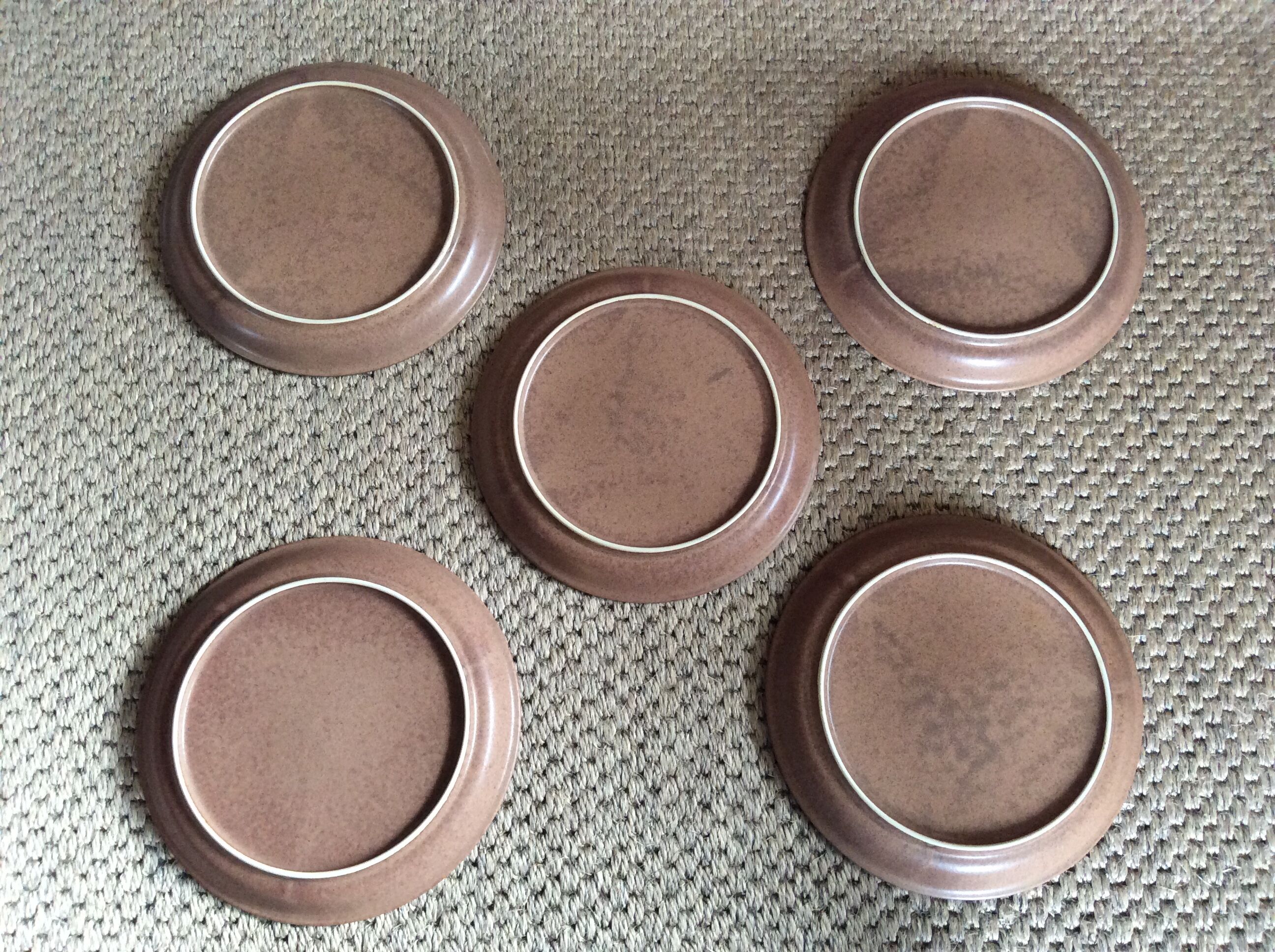 Series of 5 stoneware plates