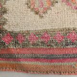 3x13 Salmon Orange & Cream Orientel Wool Runner Rug, 87x384 Cm